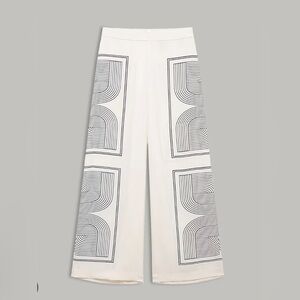 H&M Wide-Leg Pants with Geometric Design